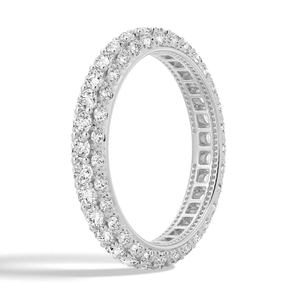 Micropavé Moissanite Eternity Wedding Band sold by MSBLUE Jewelry product image thumbnail 2