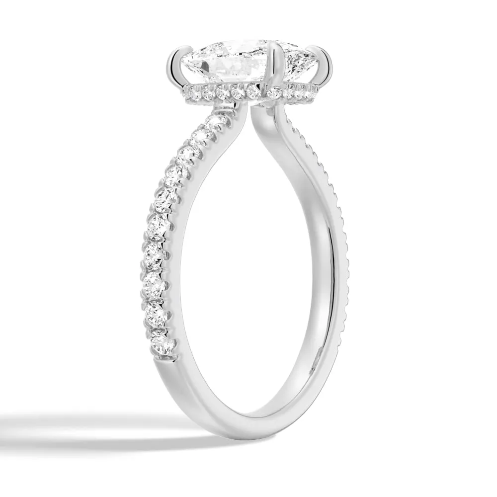 Cushion Cut Moissanite Engagement Ring With Hidden Halo sold by MSBLUE Jewelry product image thumbnail 4