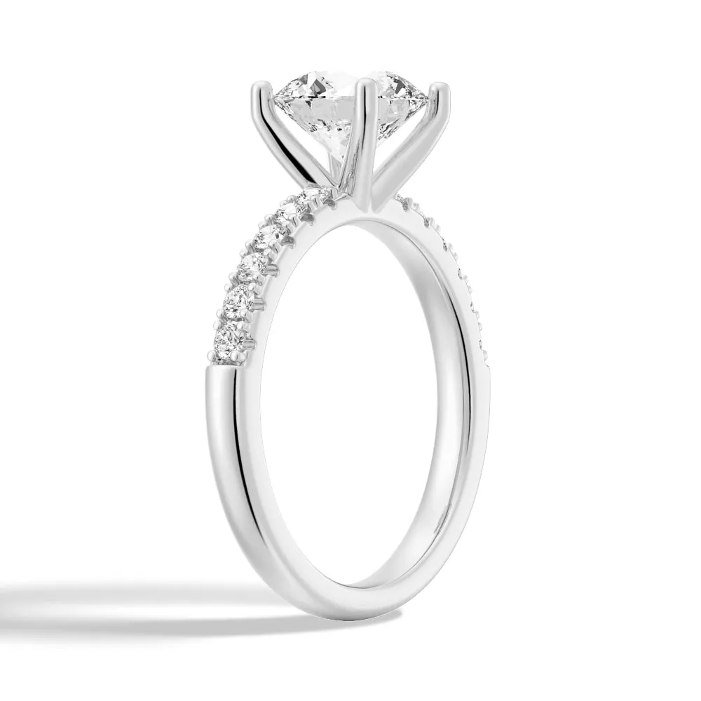 1.5 CT. Round-Shaped Pavé Band Moissanite Engagement Ring sold by MSBLUE Jewelry product image thumbnail 3