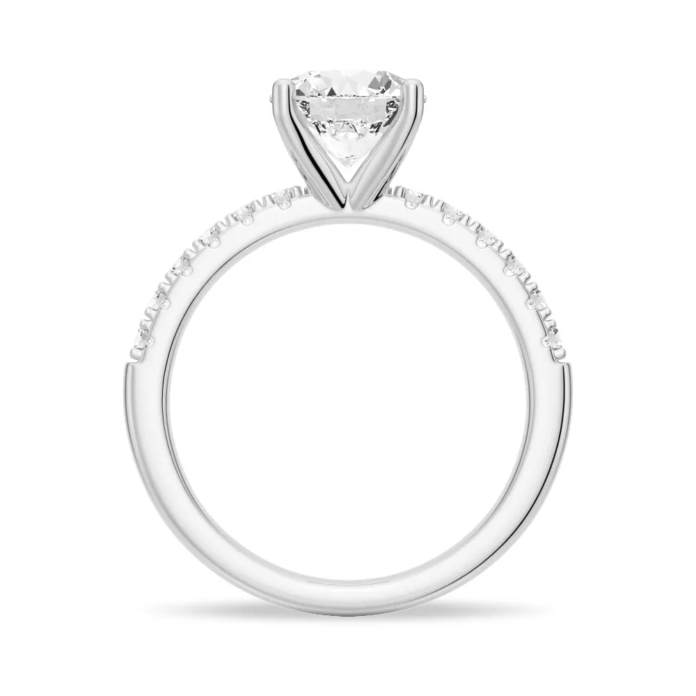 1.5 CT. Round-Shaped Pavé Band Moissanite Engagement Ring sold by MSBLUE Jewelry product image thumbnail 2