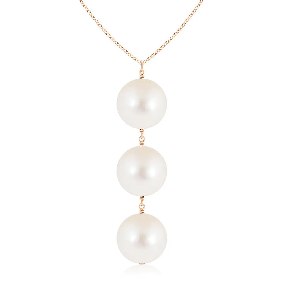 8mm Freshwater Cultured Pearl Triple Drop Pendant sold by MSBLUE Jewelry product image thumbnail 3