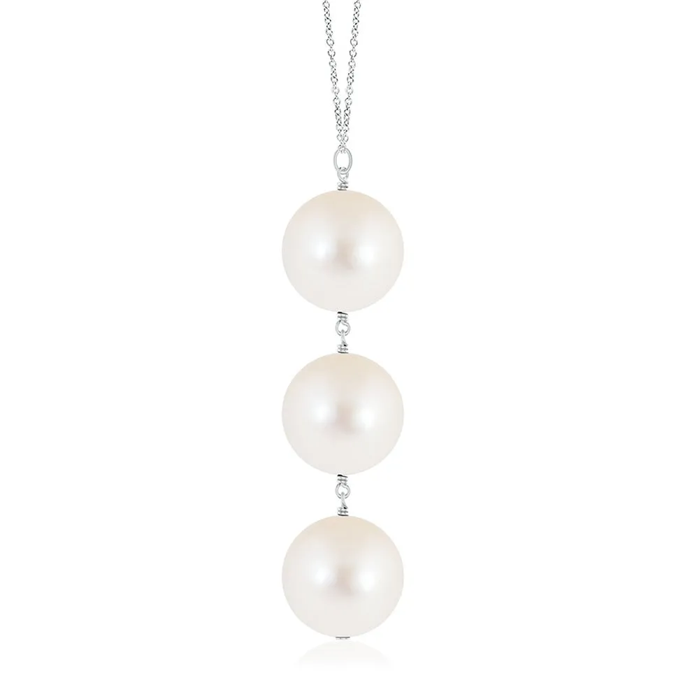 8mm Freshwater Cultured Pearl Triple Drop Pendant sold by MSBLUE Jewelry product image thumbnail 4