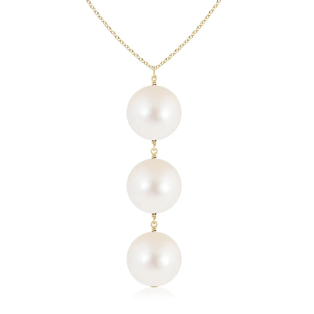 8mm Freshwater Cultured Pearl Triple Drop Pendant sold by MSBLUE Jewelry product image thumbnail 2