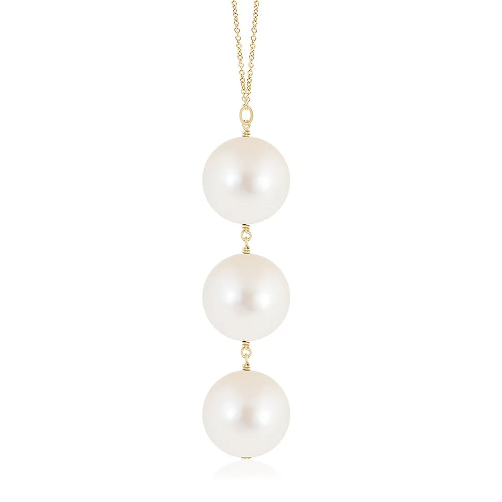 8mm Freshwater Cultured Pearl Triple Drop Pendant sold by MSBLUE Jewelry product image thumbnail 5