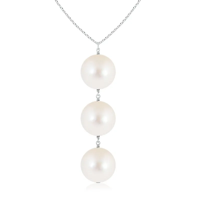 8mm Freshwater Cultured Pearl Triple Drop Pendant sold by MSBLUE Jewelry