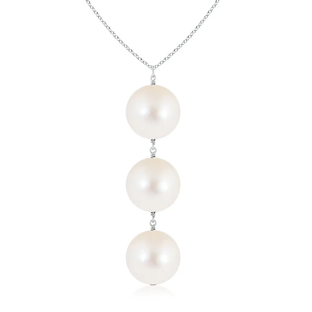 8mm Freshwater Cultured Pearl Triple Drop Pendant sold by MSBLUE Jewelry