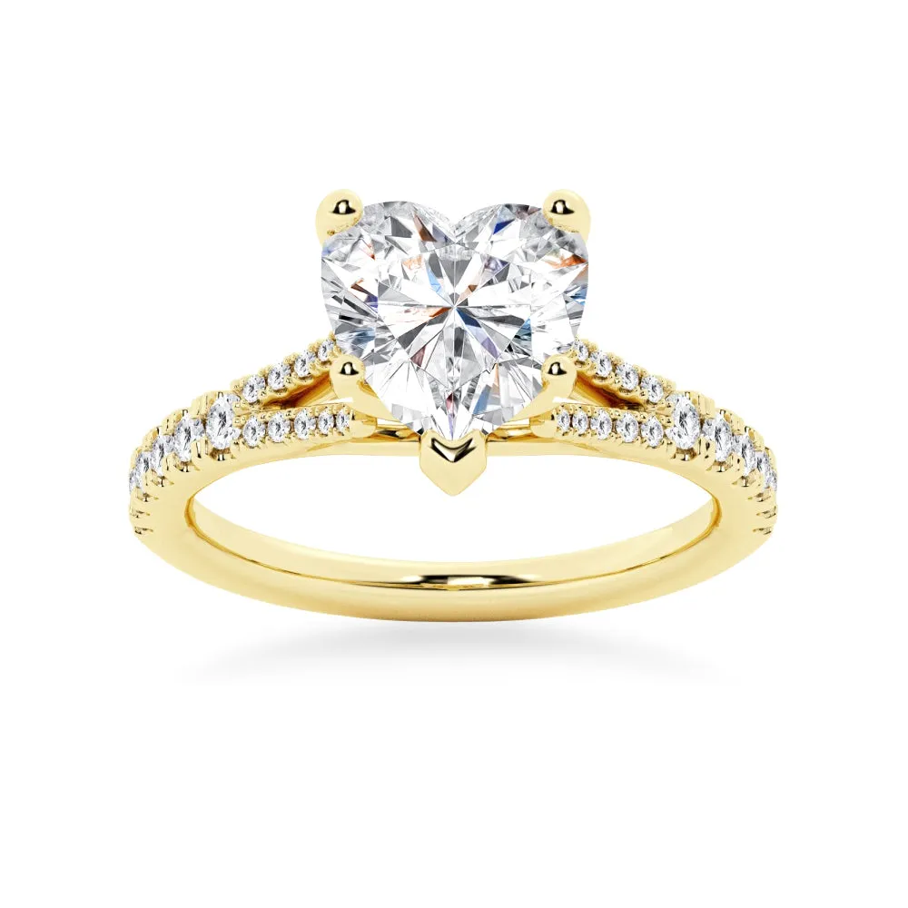 NEW Heart Shaped Split-Shank Moissanite Engagement Ring sold by MSBLUE Jewelry product image thumbnail 2