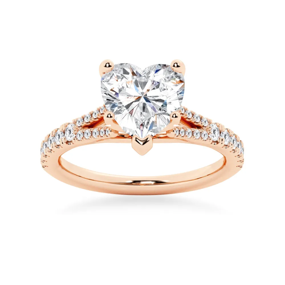 NEW Heart Shaped Split-Shank Moissanite Engagement Ring sold by MSBLUE Jewelry product image thumbnail 3