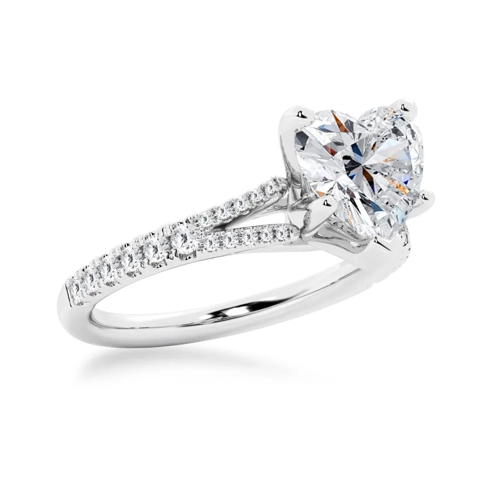 NEW Heart Shaped Split-Shank Moissanite Engagement Ring sold by MSBLUE Jewelry product image thumbnail 4