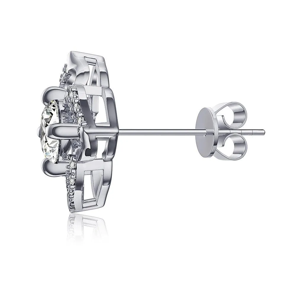 1.16 CT. Blooming Flowers Shiny Moissanite Diamonds Stud Earrings sold by MSBLUE Jewelry product image thumbnail 2