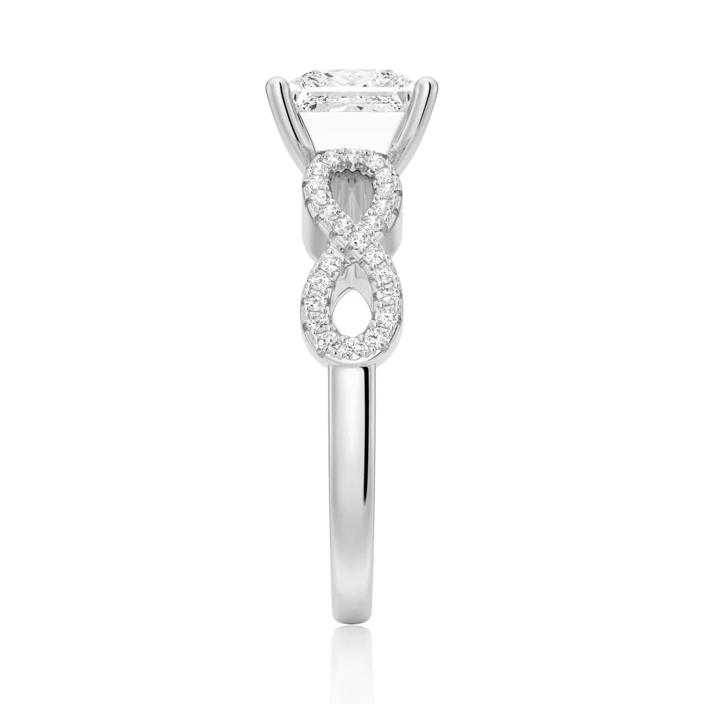 1.5 CT. Twisted Band Princess Cut Moissanite Engagement Ring sold by MSBLUE Jewelry product image thumbnail 3