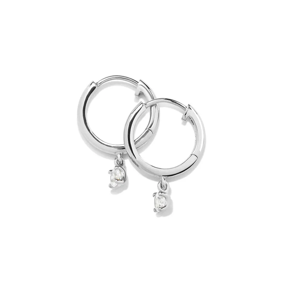 Round Lab Grown Diamond Hoop Earrings sold by MSBLUE Jewelry product image thumbnail 5