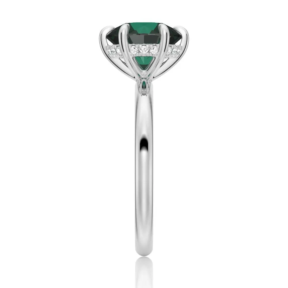 2 CT. Six Prong Solitaire Green Moissanite Engagement Ring With Hidden Halo sold by MSBLUE Jewelry product image thumbnail 3