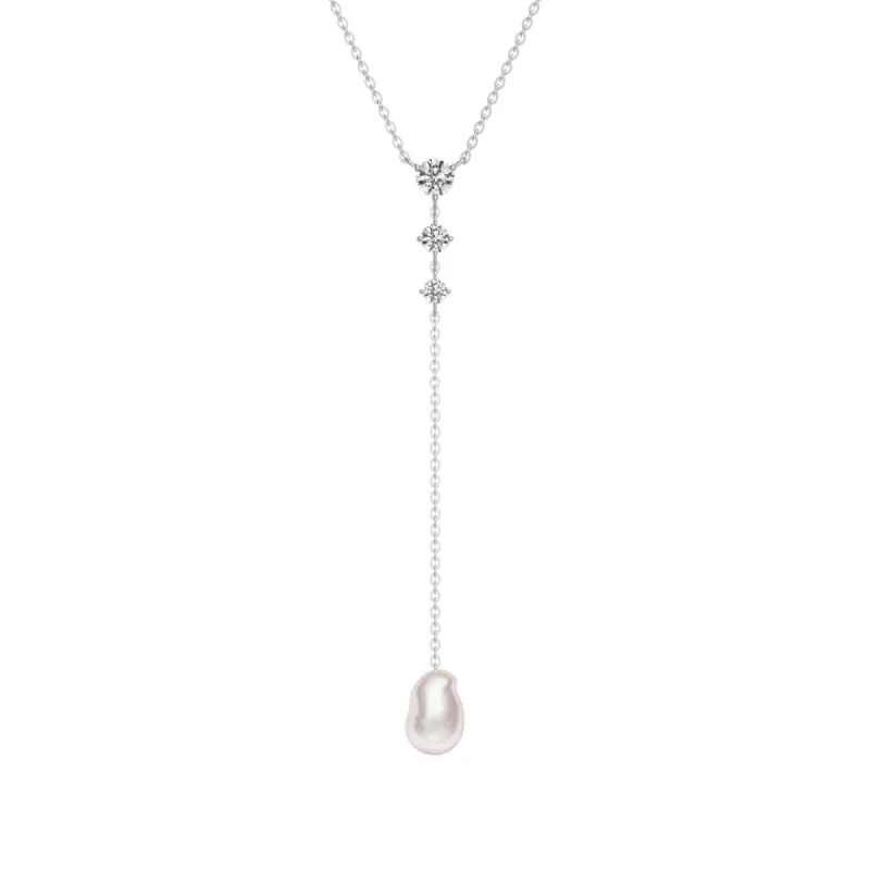 Unique Baroque Pearl Morden Y Lariat Necklace sold by MSBLUE Jewelry