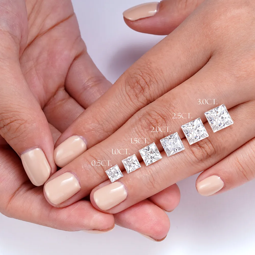 Two-Tone Princess Cut Engagement Ring With Hidden Halo sold by MSBLUE Jewelry product image thumbnail 5