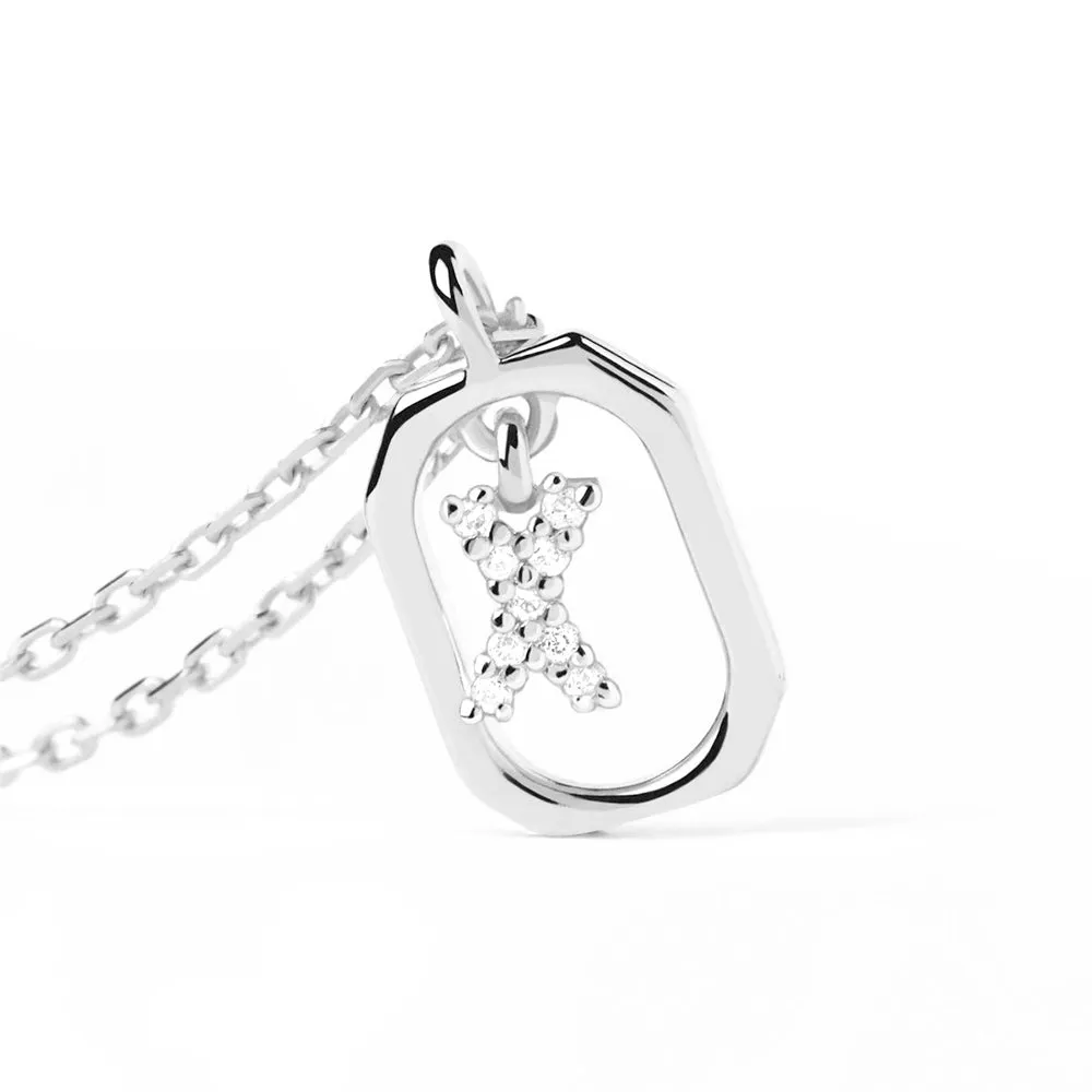 Moissanite Initial X Dangle Pendant Necklace sold by MSBLUE Jewelry product image thumbnail 3