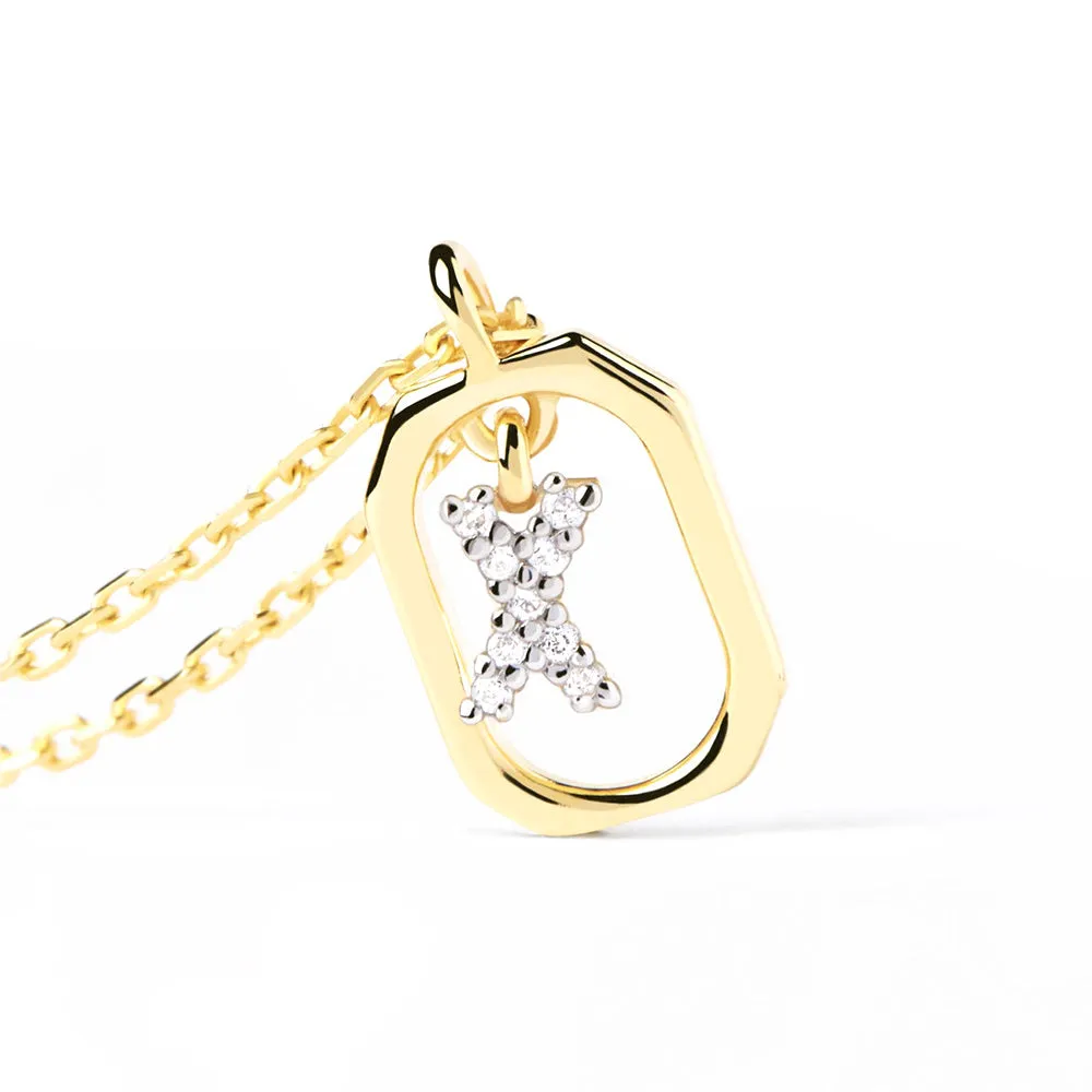 Moissanite Initial X Dangle Pendant Necklace sold by MSBLUE Jewelry product image thumbnail 4