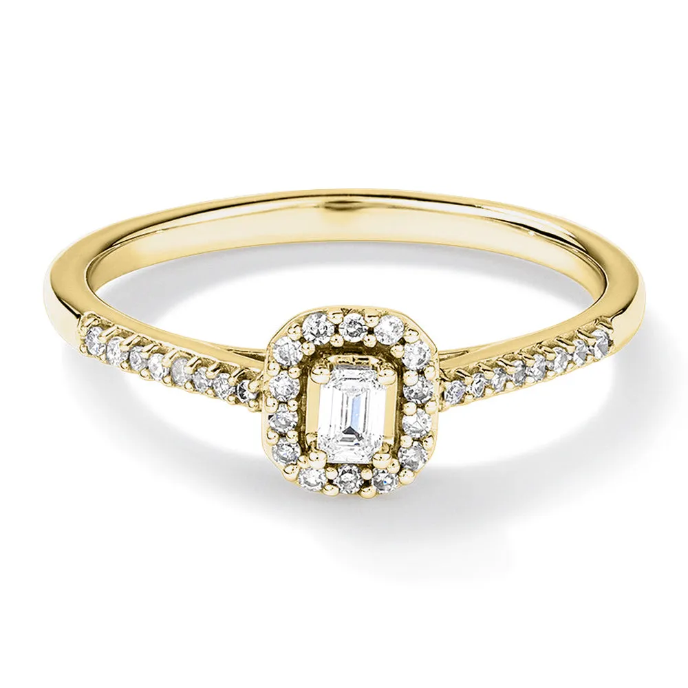 Halo Emerald Cut Lab Grown Diamond Promise Ring sold by MSBLUE Jewelry product image thumbnail 2