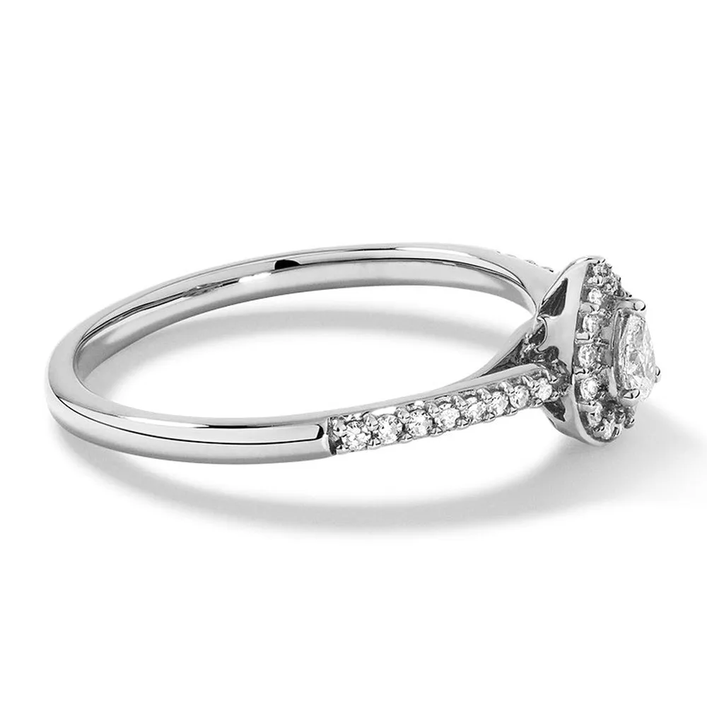 Halo Pear Shaped Lab Grown Diamond Promise Ring sold by MSBLUE Jewelry product image thumbnail 4