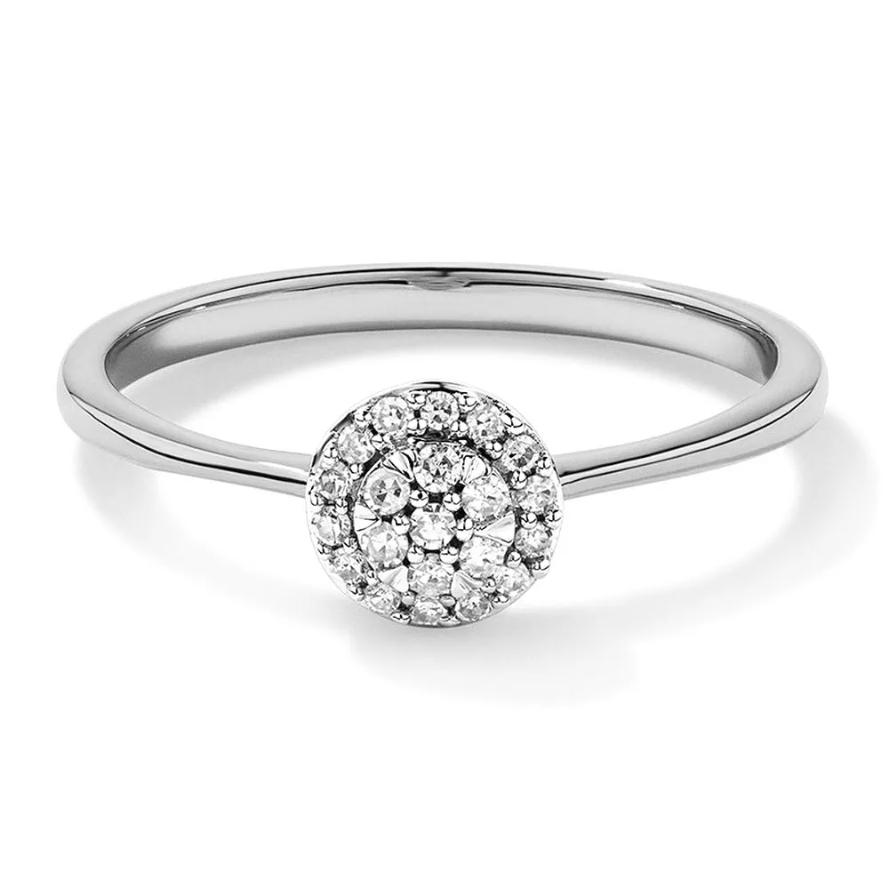 Round Cluster Lab Grown Diamond Promise Ring sold by MSBLUE Jewelry
