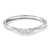 Three Stone Round Brilliant and Oval Cut Lab Grown Diamond Promise Ring sold by MSBLUE Jewelry