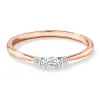 Three Stone Round Brilliant and Oval Cut Lab Grown Diamond Promise Ring sold by MSBLUE Jewelry