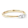 Three Stone Round Brilliant and Oval Cut Lab Grown Diamond Promise Ring sold by MSBLUE Jewelry