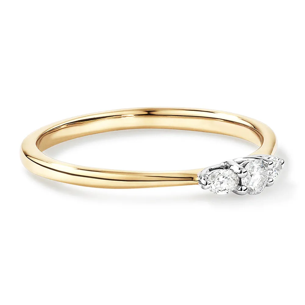 Three Stone Round Brilliant and Oval Cut Lab Grown Diamond Promise Ring sold by MSBLUE Jewelry product image thumbnail 5