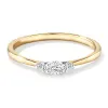 Three Stone Round Brilliant and Oval Cut Lab Grown Diamond Promise Ring sold by MSBLUE Jewelry