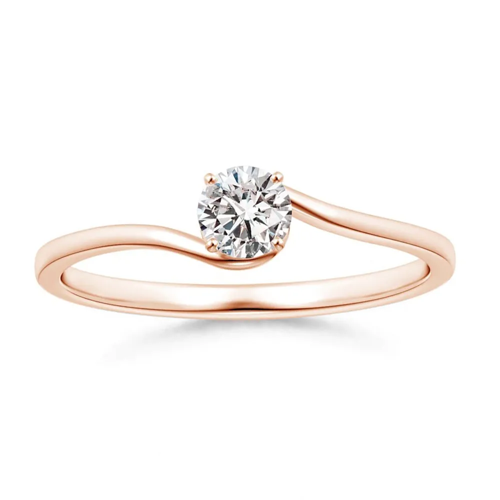 Classic Solitaire Round Lab Grown Diamond Twist Promise Ring sold by MSBLUE Jewelry product image thumbnail 3