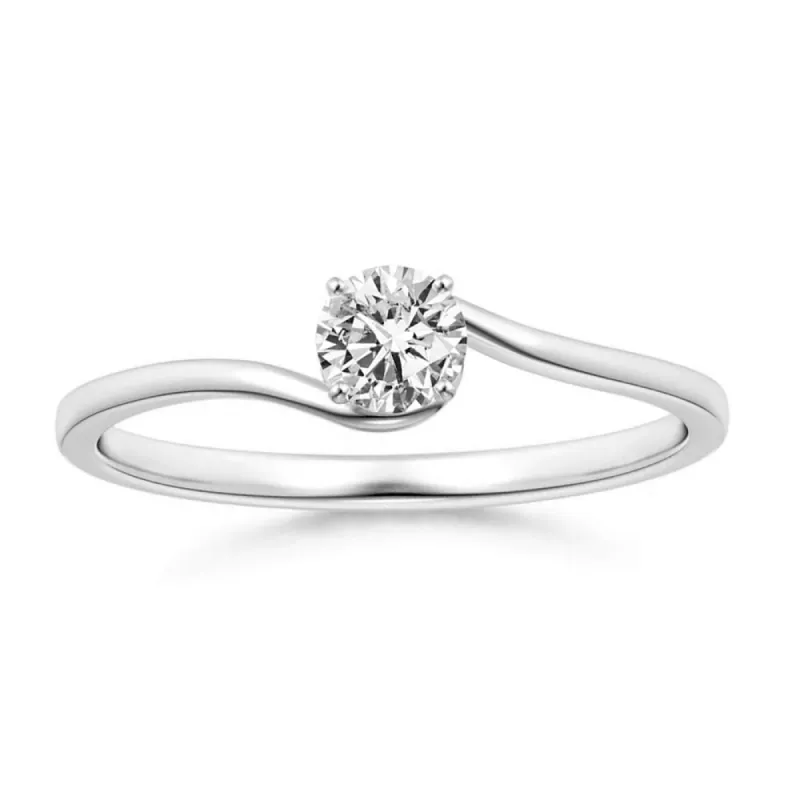 Classic Solitaire Round Lab Grown Diamond Twist Promise Ring sold by MSBLUE Jewelry
