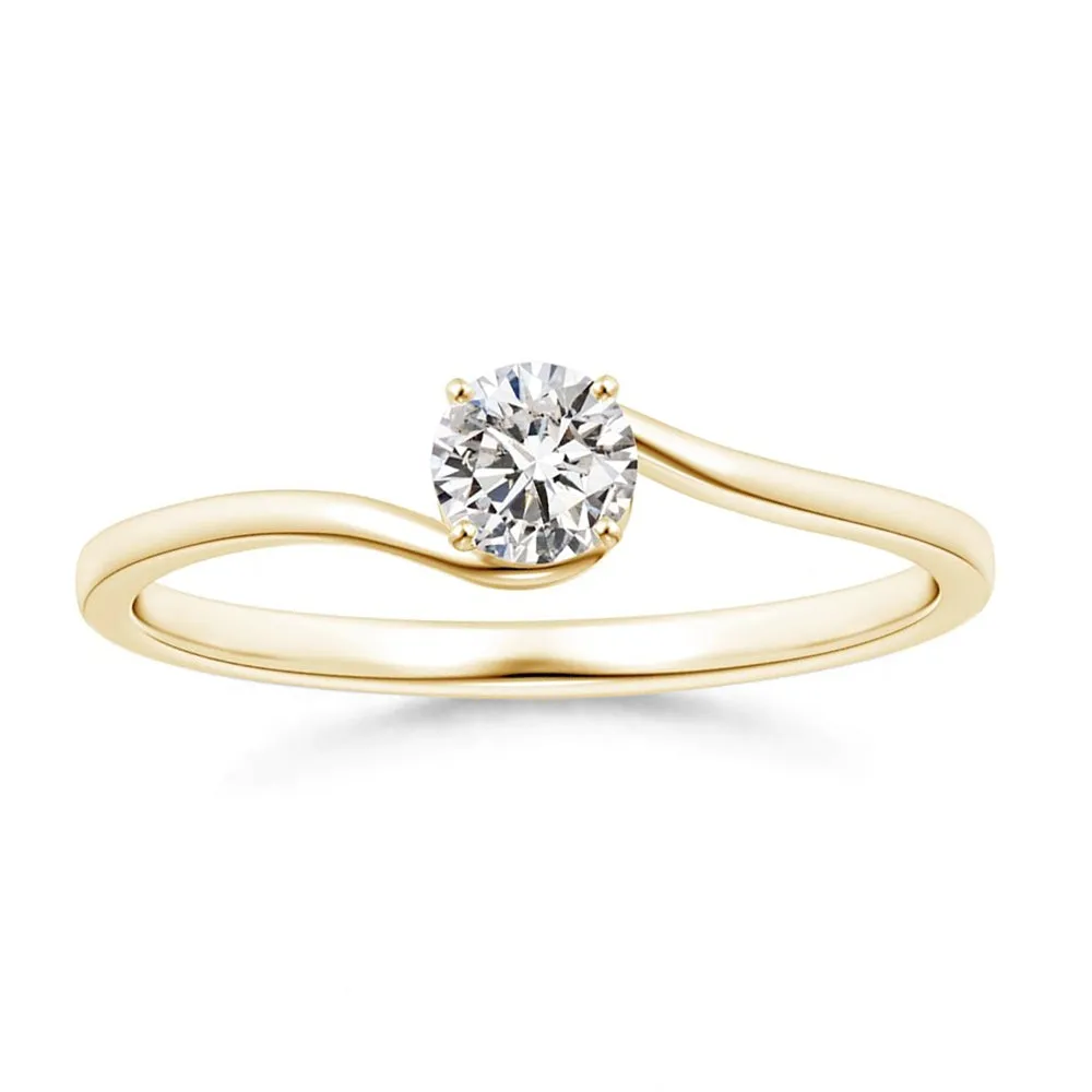 Classic Solitaire Round Lab Grown Diamond Twist Promise Ring sold by MSBLUE Jewelry product image thumbnail 2