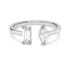 Baguette and Marquise Lab Grown Diamond Toi et Moi Promise Ring sold by MSBLUE Jewelry