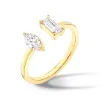 Baguette and Marquise Lab Grown Diamond Toi et Moi Promise Ring sold by MSBLUE Jewelry