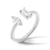 Baguette and Marquise Lab Grown Diamond Toi et Moi Promise Ring sold by MSBLUE Jewelry