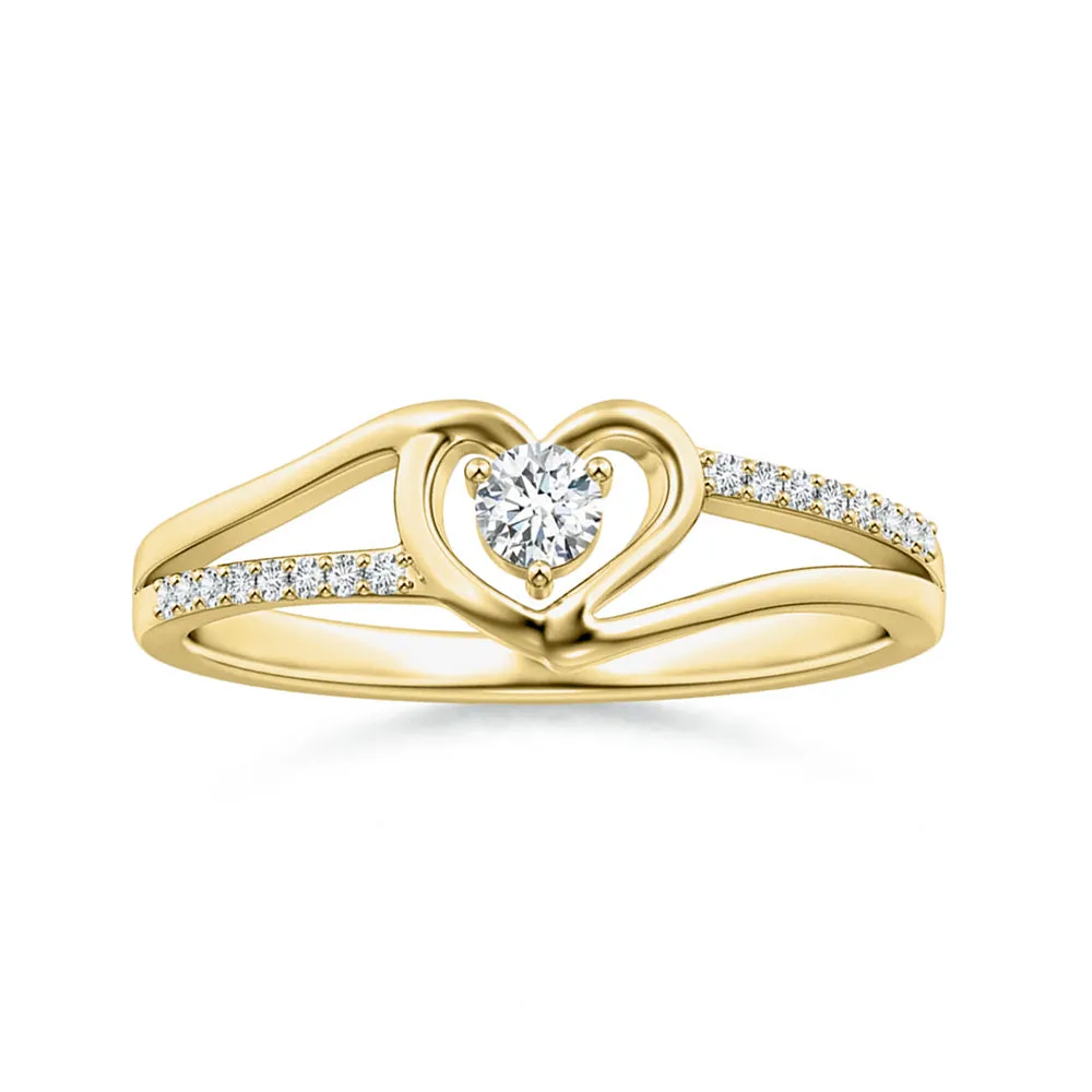 Lab Grown Diamond Heart Design Solitaire Promise Ring sold by MSBLUE Jewelry product image thumbnail 2