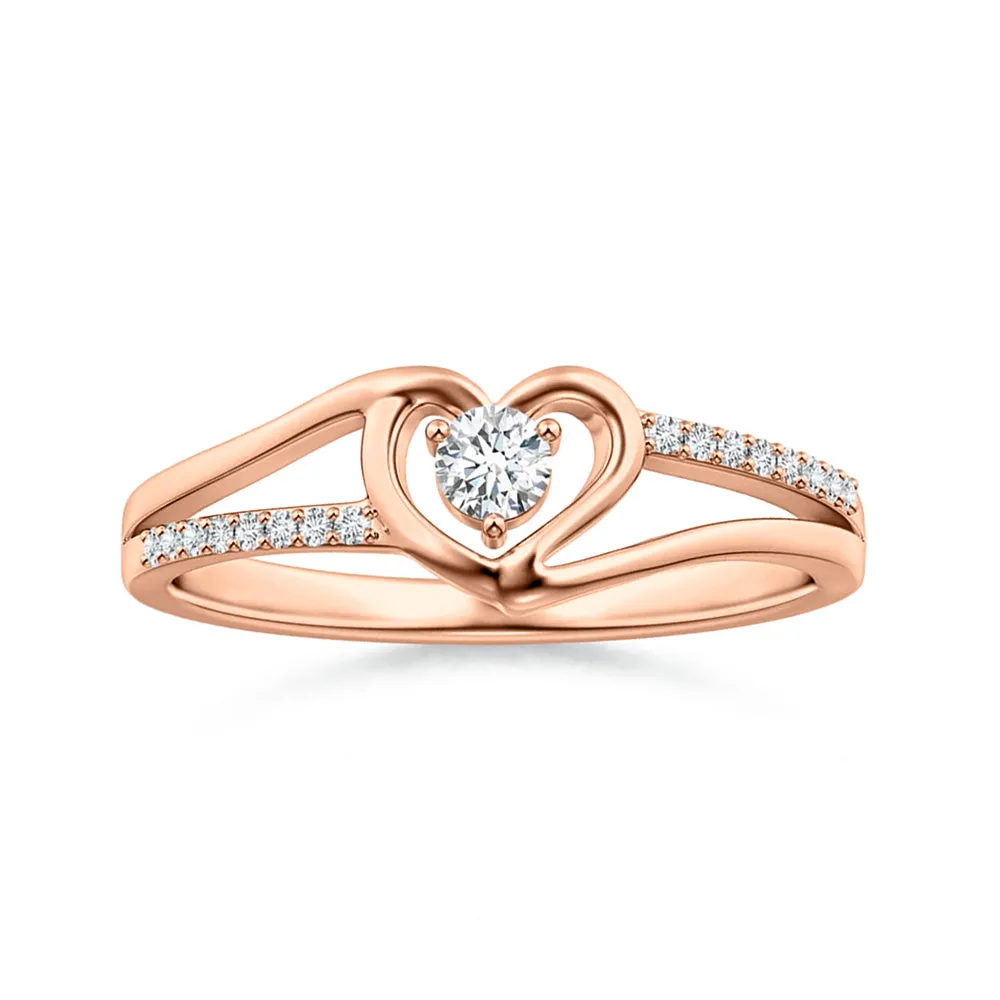 Lab Grown Diamond Heart Design Solitaire Promise Ring sold by MSBLUE Jewelry product image thumbnail 3