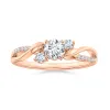 Three Stone Lab Grown Diamond Twisted Band Promise Ring sold by MSBLUE Jewelry