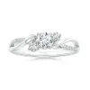 Three Stone Lab Grown Diamond Twisted Band Promise Ring sold by MSBLUE Jewelry