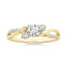 Three Stone Lab Grown Diamond Twisted Band Promise Ring sold by MSBLUE Jewelry