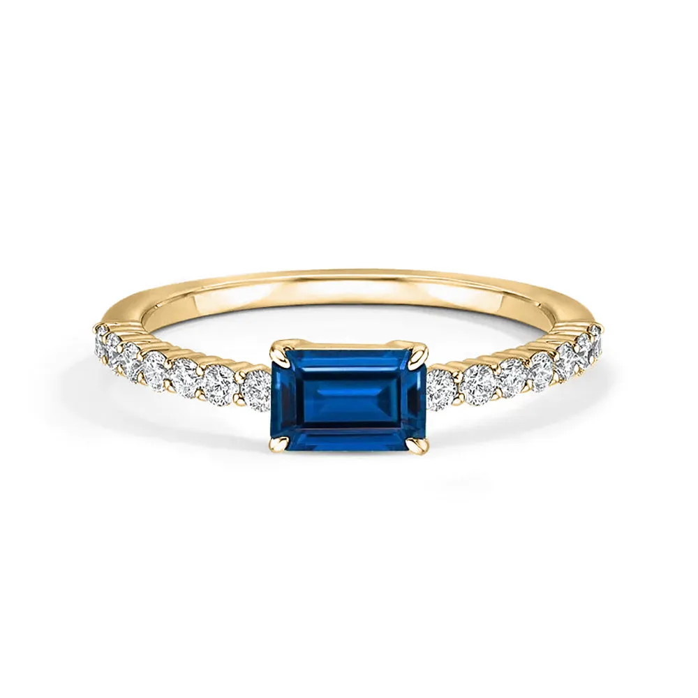 Lab Grown Sapphire and Diamond Promise Ring sold by MSBLUE Jewelry product image thumbnail 2