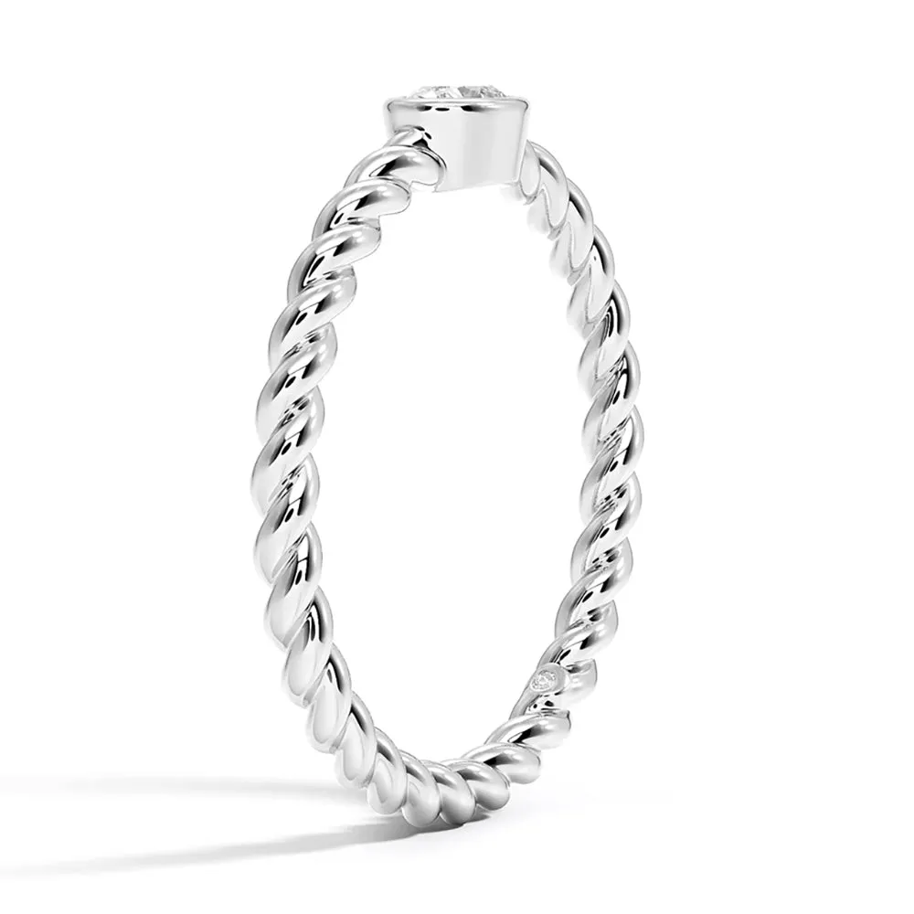 Oval Lab Grown Diamond Rope Promise Ring sold by MSBLUE Jewelry product image thumbnail 4