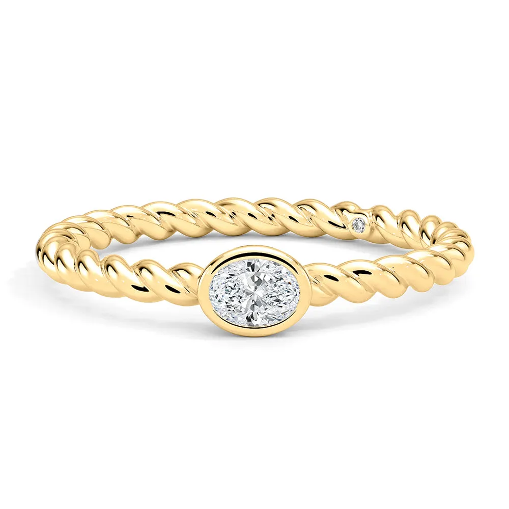 Oval Lab Grown Diamond Rope Promise Ring sold by MSBLUE Jewelry product image thumbnail 2