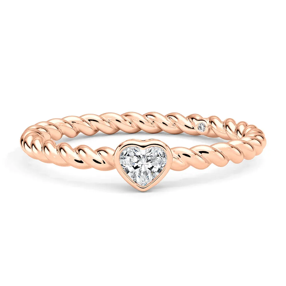 Heart Shaped Lab Grown Diamond Rope Promise Ring sold by MSBLUE Jewelry product image thumbnail 3