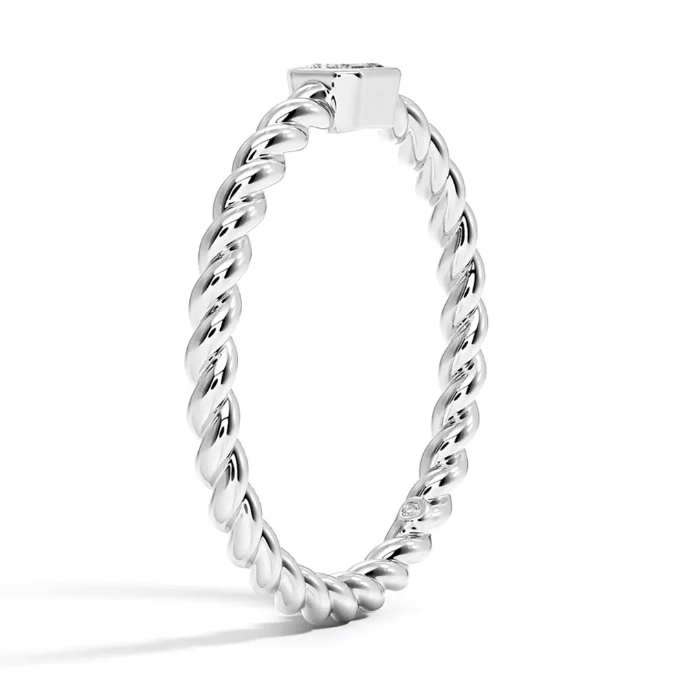 Emerald Cut Lab Grown Diamond Rope Promise Ring sold by MSBLUE Jewelry product image thumbnail 4