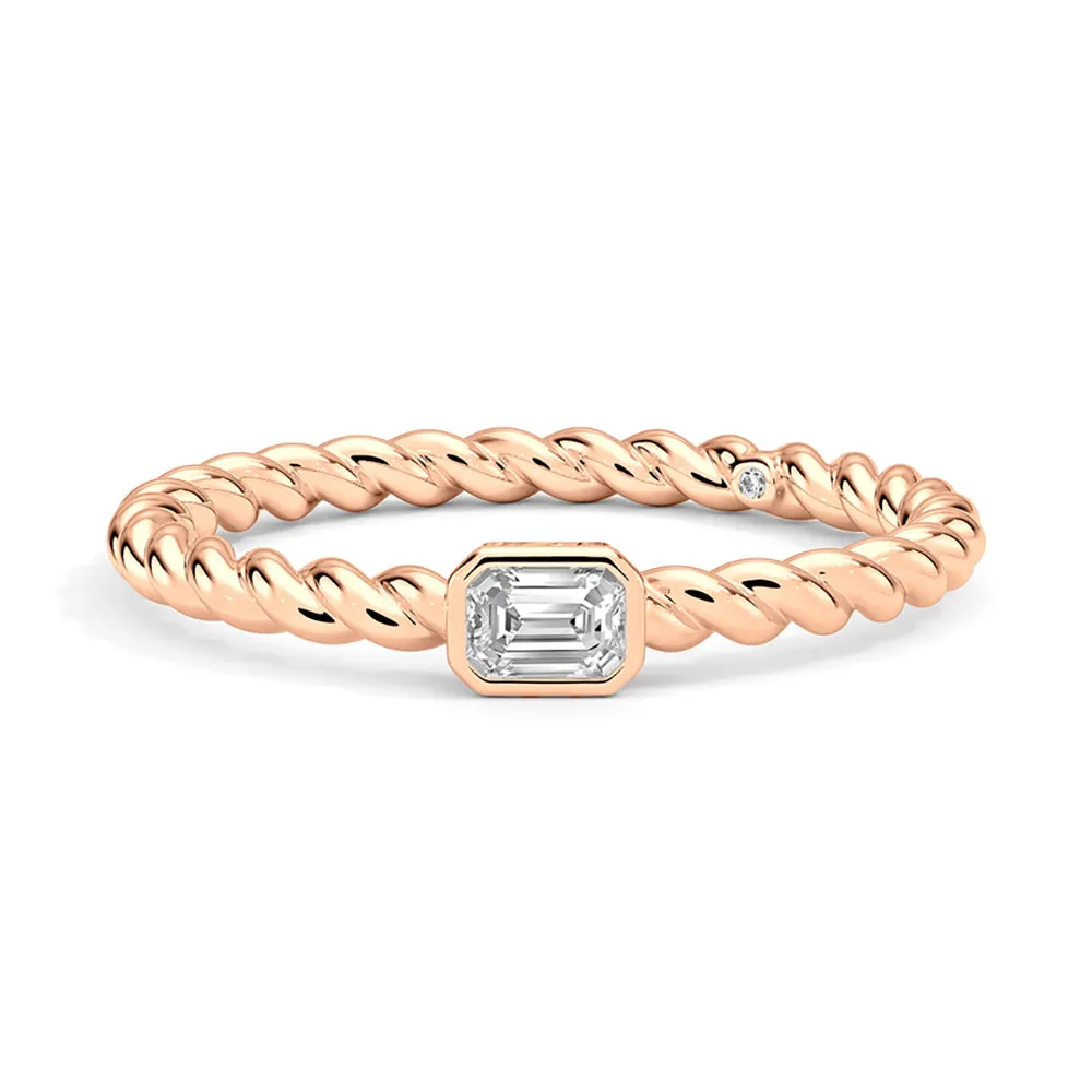 Emerald Cut Lab Grown Diamond Rope Promise Ring sold by MSBLUE Jewelry product image thumbnail 3