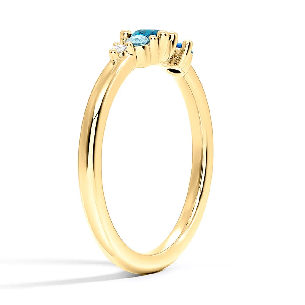 5 Stone Lab Grown Gemstone and Diamond Promise Ring sold by MSBLUE Jewelry product image thumbnail 5