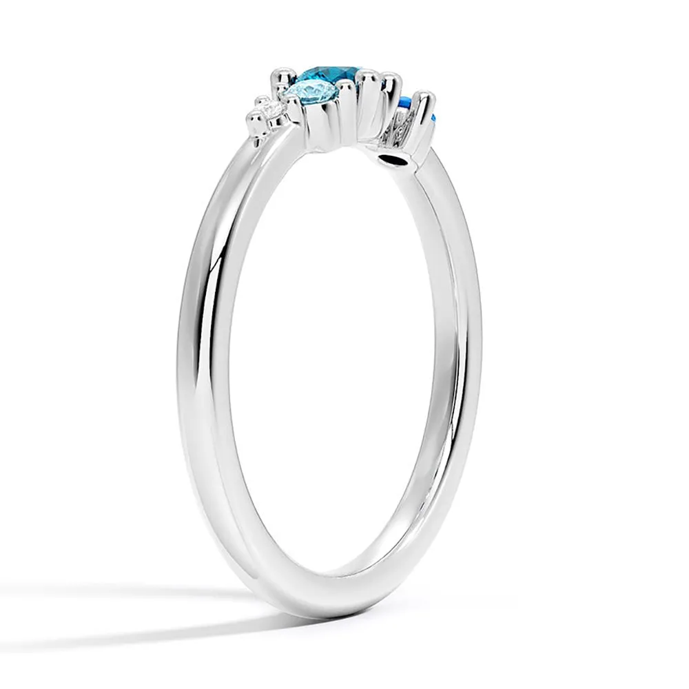 5 Stone Lab Grown Gemstone and Diamond Promise Ring sold by MSBLUE Jewelry product image thumbnail 4