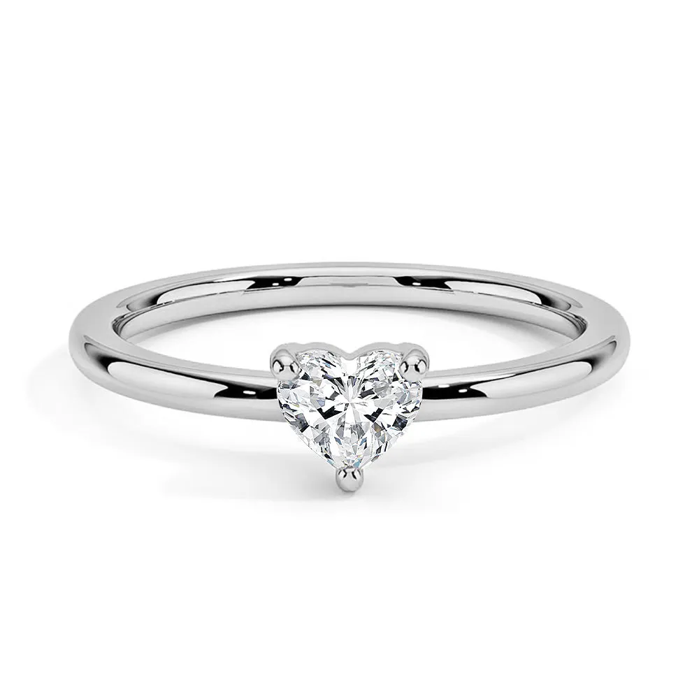 Petite Heart Shaped Lab Grown Diamond Promise Ring sold by MSBLUE Jewelry