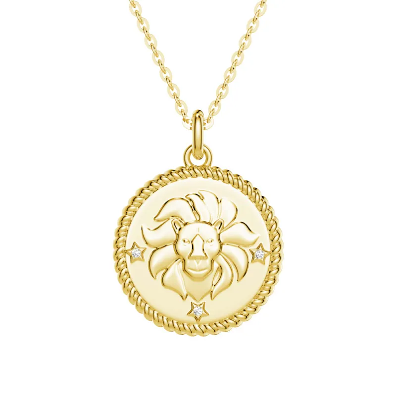 Leo Constellation Lab Grown Diamond Birthstone Pendant Necklace sold by MSBLUE Jewelry